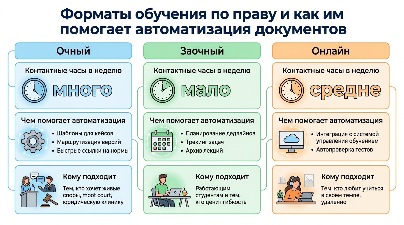 Форматы обучения праву